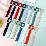 Silicone Replacement Strap Watchband + Watch Protective Case Set, For Apple Watch Series 3 & 2 & 1 38mm, For Apple Watch Series 3 & 2 & 1 42mm