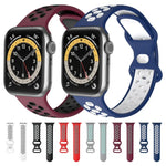 حزام ساعة بديل من السيليكون بلونين مع 8 أبازيم لسلسلة Apple Watch، 7 مقاس 41mm / 6 & SE & 5 & 4 مقاس 40mm / 3 & 2 & 1 مقاس 38mm