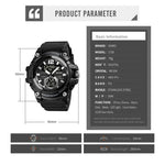 SKMEI 1725 Three Time LED Digital Display Timing Luminous Electronic Watch