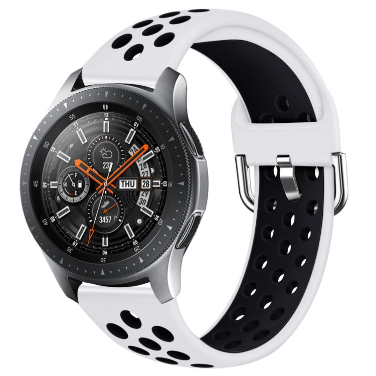 For Galaxy Watch 46 / S3 / Huawei Watch GT 1 / 2 22mm Smart Watch Silicone Double Color Wrist Strap Watchband, L, S