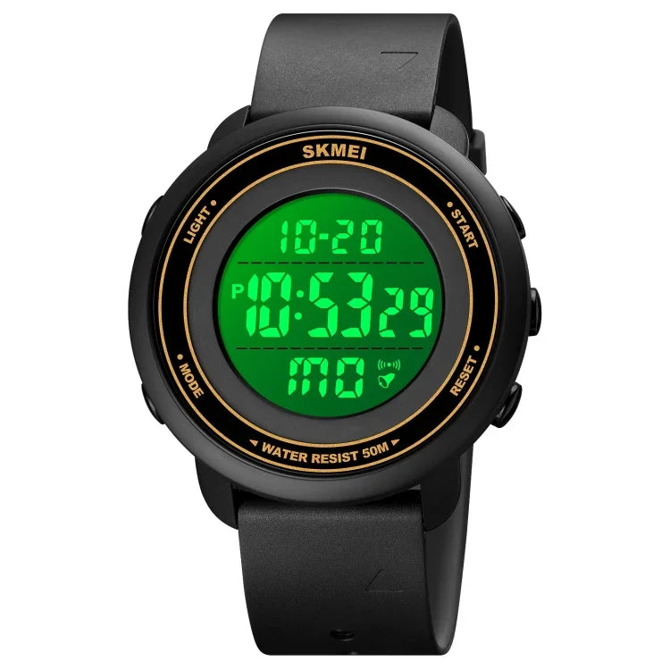 SKMEI 1736 Triplicate Round Dial Timing LED Digital Display Luminous Electronic Watch