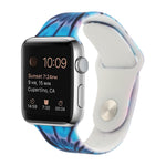 حزام ساعة بديل من السيليكون بنقشة مطلية لسلسلة Apple Watch، 7 مقاس 41mm / 6 & SE & 5 & 4 مقاس 40mm / 3 & 2 & 1 مقاس 38mm، 7 مقاس 45mm / 6 & SE & 5 & 4 مقاس 44mm / 3 & 2 & 1 مقاس 42mm