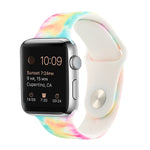 حزام ساعة بديل من السيليكون بنقشة مطلية لسلسلة Apple Watch، 7 مقاس 41mm / 6 & SE & 5 & 4 مقاس 40mm / 3 & 2 & 1 مقاس 38mm، 7 مقاس 45mm / 6 & SE & 5 & 4 مقاس 44mm / 3 & 2 & 1 مقاس 42mm