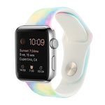 حزام ساعة بديل من السيليكون بنقشة مطلية لسلسلة Apple Watch، 7 مقاس 41mm / 6 & SE & 5 & 4 مقاس 40mm / 3 & 2 & 1 مقاس 38mm، 7 مقاس 45mm / 6 & SE & 5 & 4 مقاس 44mm / 3 & 2 & 1 مقاس 42mm