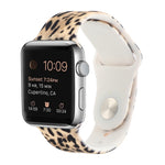 حزام ساعة بديل من السيليكون بنقشة مطلية لسلسلة Apple Watch، 7 مقاس 41mm / 6 & SE & 5 & 4 مقاس 40mm / 3 & 2 & 1 مقاس 38mm، 7 مقاس 45mm / 6 & SE & 5 & 4 مقاس 44mm / 3 & 2 & 1 مقاس 42mm