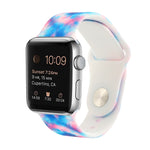 حزام ساعة بديل من السيليكون بنقشة مطلية لسلسلة Apple Watch، 7 مقاس 41mm / 6 & SE & 5 & 4 مقاس 40mm / 3 & 2 & 1 مقاس 38mm، 7 مقاس 45mm / 6 & SE & 5 & 4 مقاس 44mm / 3 & 2 & 1 مقاس 42mm