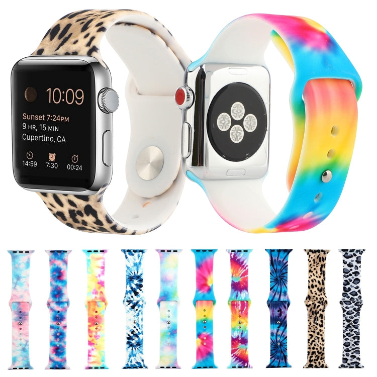 حزام ساعة بديل من السيليكون بنقشة مطلية لسلسلة Apple Watch، 7 مقاس 41mm / 6 & SE & 5 & 4 مقاس 40mm / 3 & 2 & 1 مقاس 38mm، 7 مقاس 45mm / 6 & SE & 5 & 4 مقاس 44mm / 3 & 2 & 1 مقاس 42mm