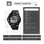 SKMEI 1756 Dual Time Countdown Alarm Clock Men Sports Luminous Electronic Watch