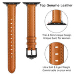 Business Style Leather Replacement Strap Watchband For Apple Watch Series, 7 41mm / 6 & SE & 5 & 4 40mm / 3 & 2 & 1 38mm, 7 45mm / 6 & SE & 5 & 4 44mm / 3 & 2 & 1 42mm