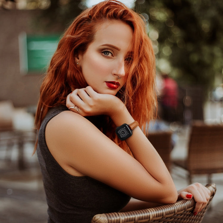 Business Style Leather Replacement Strap Watchband For Apple Watch Series, 7 41mm / 6 & SE & 5 & 4 40mm / 3 & 2 & 1 38mm, 7 45mm / 6 & SE & 5 & 4 44mm / 3 & 2 & 1 42mm