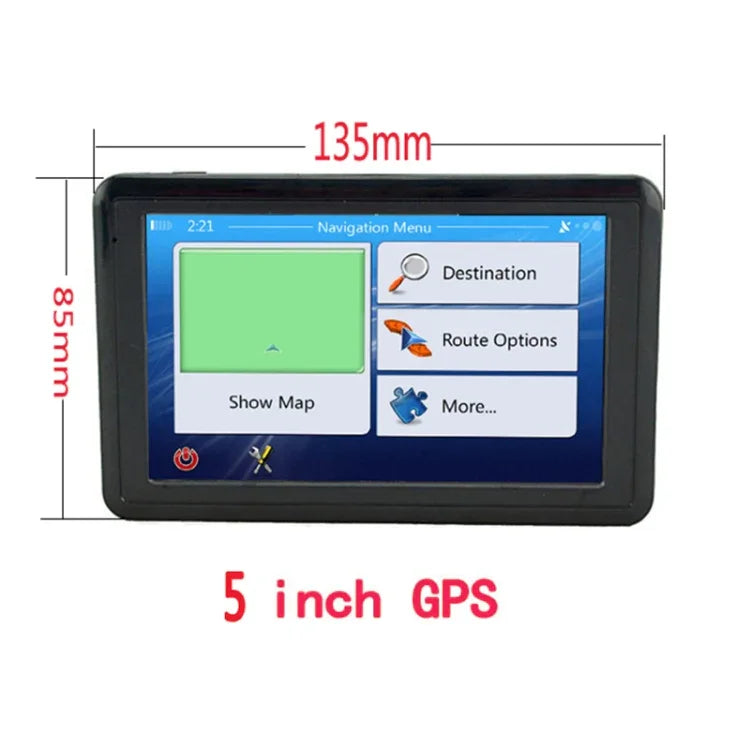 ملاحة GPS للسيارة Q5 بشاشة لمس TFT بحجم 5 إنش HD تدعم بطاقة TF / MP3 / مرسل FM، خرائط أوروبا، أستراليا، أمريكا الشمالية، جنوب شرق آسيا، الشرق الأوسط، أمريكا الجنوبية، أفريقيا