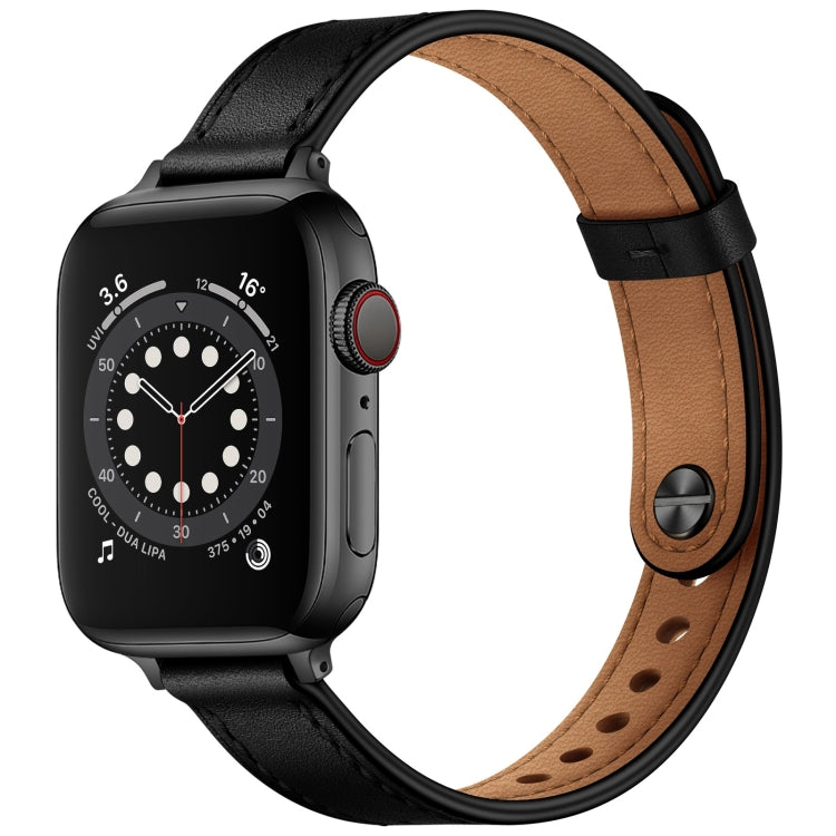 14mm Couple Style Leather Replacement Strap Watchband For Apple Watch Series, 7 41mm / 6 & SE & 5 & 4 40mm / 3 & 2 & 1 38mm, 7 45mm / 6 & SE & 5 & 4 44mm / 3 & 2 & 1 42mm