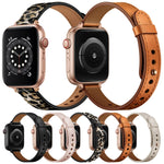 14mm Couple Style Leather Replacement Strap Watchband For Apple Watch Series, 7 41mm / 6 & SE & 5 & 4 40mm / 3 & 2 & 1 38mm, 7 45mm / 6 & SE & 5 & 4 44mm / 3 & 2 & 1 42mm