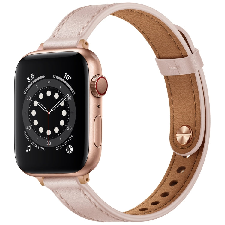 14mm Couple Style Leather Replacement Strap Watchband For Apple Watch Series, 7 41mm / 6 & SE & 5 & 4 40mm / 3 & 2 & 1 38mm, 7 45mm / 6 & SE & 5 & 4 44mm / 3 & 2 & 1 42mm
