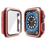 غطاء حماية من PC مطلي بالكهرباء مع فيلم زجاج مقسى لسلسلة Apple Watch، لسلسلة Apple Watch 6 / 5 / 4 / Watch SE بمقاس 40 مم، ولسلسلة Apple Watch 6 / 5 / 4 / Watch SE بمقاس 44 مم
