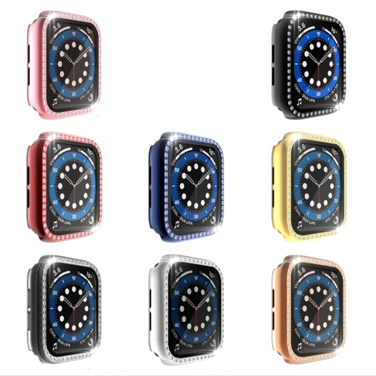 غطاء حماية من PC مطلي بالكهرباء مع فيلم زجاج مقسى لسلسلة Apple Watch، لسلسلة Apple Watch 6 / 5 / 4 / Watch SE بمقاس 40 مم، ولسلسلة Apple Watch 6 / 5 / 4 / Watch SE بمقاس 44 مم