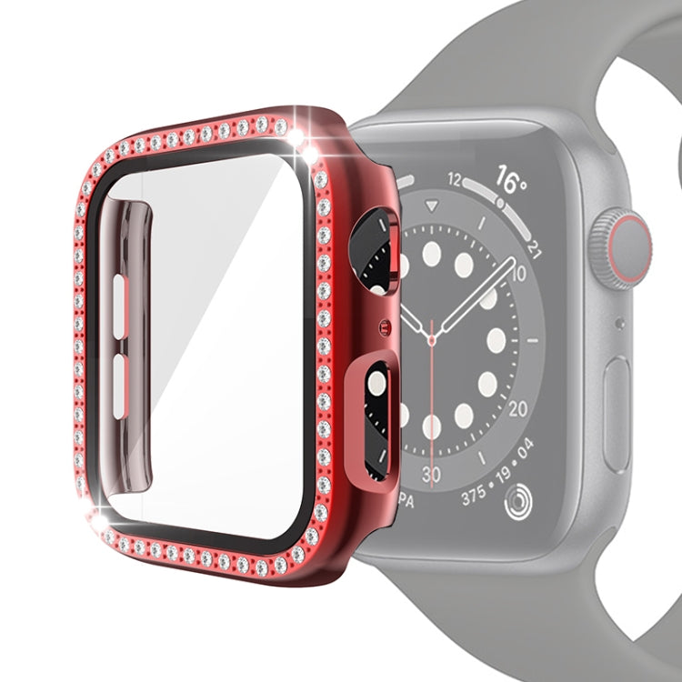 غطاء حماية من PC مطلي بالكهرباء مع فيلم زجاج مقسى لسلسلة Apple Watch، لسلسلة Apple Watch 6 / 5 / 4 / Watch SE بمقاس 40 مم، ولسلسلة Apple Watch 6 / 5 / 4 / Watch SE بمقاس 44 مم
