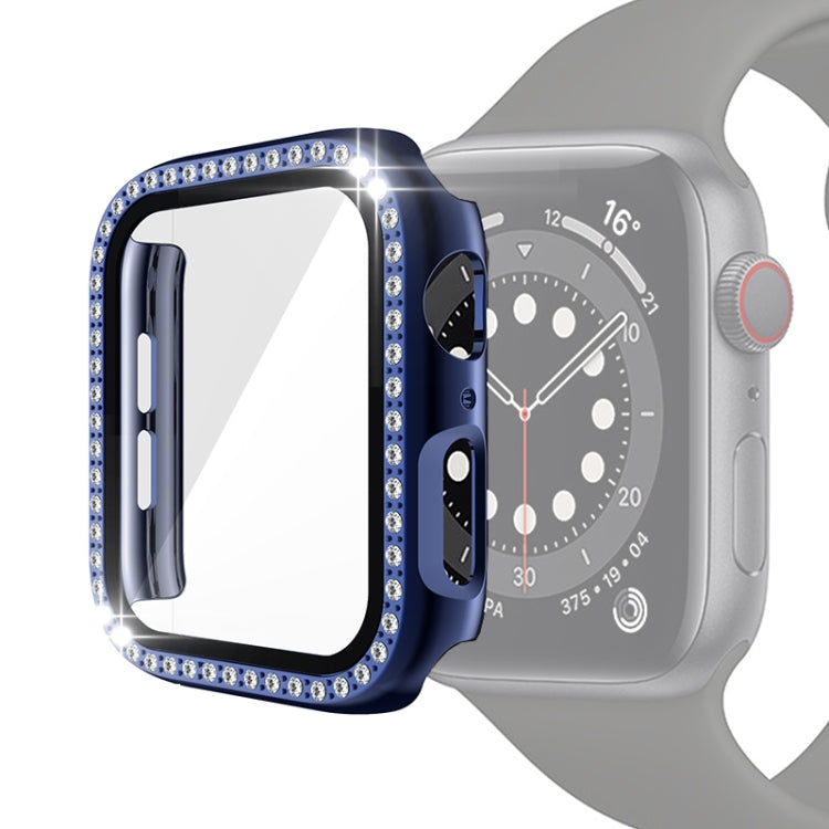 غطاء حماية من PC مطلي بالكهرباء مع فيلم زجاج مقسى لسلسلة Apple Watch، لسلسلة Apple Watch 6 / 5 / 4 / Watch SE بمقاس 40 مم، ولسلسلة Apple Watch 6 / 5 / 4 / Watch SE بمقاس 44 مم