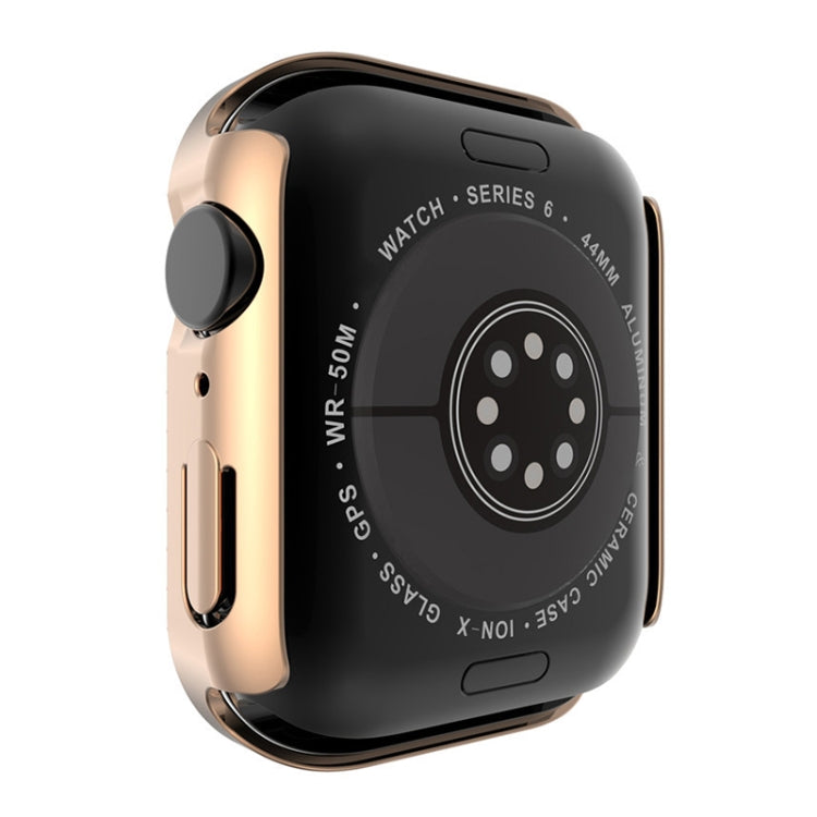 Electroplating PC Double Rows Diamond Protective Case with Tempered Glass Film For Apple Watch Series, 3 & 2 & 1 38mm, 3 & 2 & 1 42mm