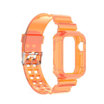 Silicone Integrated Replacement Strap Watchband For Apple Watch Series, 7 41mm / 6 & SE & 5 & 4 40mm / 3 & 2 & 1 38mm, 7 45mm / 6 & SE & 5 & 4 44mm / 3 & 2 & 1 42mm