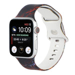 8-buckle Printed Replacement Strap Watchband For Apple Watch Series, 7 45mm / 6 & SE & 5 & 4 44mm / 3 & 2 & 1 42mm, 7 41mm / 6 & SE & 5 & 4 40mm / 3 & 2 & 1 38mm