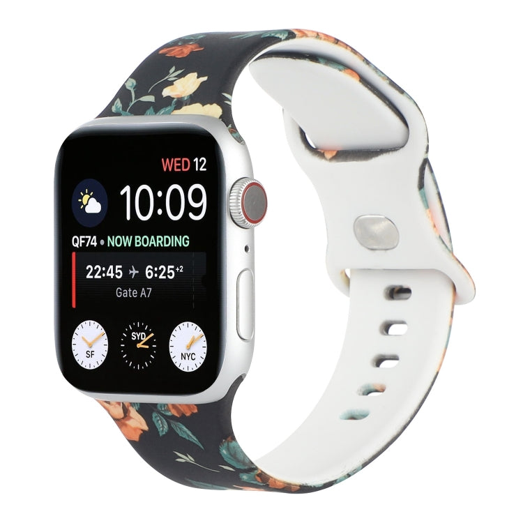 8-buckle Printed Replacement Strap Watchband For Apple Watch Series, 7 45mm / 6 & SE & 5 & 4 44mm / 3 & 2 & 1 42mm, 7 41mm / 6 & SE & 5 & 4 40mm / 3 & 2 & 1 38mm
