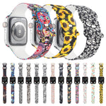 8-buckle Printed Replacement Strap Watchband For Apple Watch Series, 7 45mm / 6 & SE & 5 & 4 44mm / 3 & 2 & 1 42mm, 7 41mm / 6 & SE & 5 & 4 40mm / 3 & 2 & 1 38mm