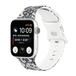 8-buckle Printed Replacement Strap Watchband For Apple Watch Series, 7 45mm / 6 & SE & 5 & 4 44mm / 3 & 2 & 1 42mm, 7 41mm / 6 & SE & 5 & 4 40mm / 3 & 2 & 1 38mm