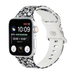 8-buckle Printed Replacement Strap Watchband For Apple Watch Series, 7 45mm / 6 & SE & 5 & 4 44mm / 3 & 2 & 1 42mm, 7 41mm / 6 & SE & 5 & 4 40mm / 3 & 2 & 1 38mm