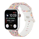 8-buckle Printed Replacement Strap Watchband For Apple Watch Series, 7 45mm / 6 & SE & 5 & 4 44mm / 3 & 2 & 1 42mm, 7 41mm / 6 & SE & 5 & 4 40mm / 3 & 2 & 1 38mm