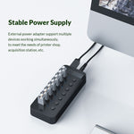 ORICO CT2U3-10AB-WH 10 In 1 Plastic Stripes Multi-Port USB HUB with Individual Switches,, CT2U3-10AB-BK AU Plug, CT2U3-10AB-WH AU Plug, CT2U3-10AB-BK UK Plug, CT2U3-10AB-WH UK Plug, CT2U3-10AB-BK EU Plug, CT2U3-10AB-WH EU Plug