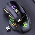 فأرة ألعاب لاسلكية قابلة لإعادة الشحن iMICE GW-X7 بعدد 7 أزرار مع أضواء RGB ملونة، GW-X7 2.4G