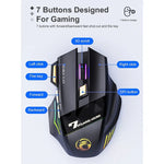 فأرة ألعاب لاسلكية قابلة لإعادة الشحن iMICE GW-X7 بعدد 7 أزرار مع أضواء RGB ملونة، GW-X7 2.4G