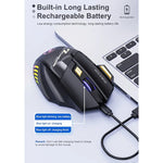 فأرة ألعاب لاسلكية قابلة لإعادة الشحن iMICE GW-X7 بعدد 7 أزرار مع أضواء RGB ملونة، GW-X7 2.4G