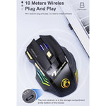 فأرة ألعاب لاسلكية قابلة لإعادة الشحن iMICE GW-X7 بعدد 7 أزرار مع أضواء RGB ملونة، GW-X7 2.4G