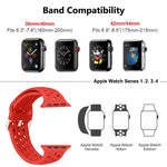 Silicone Replacement Watchband For Apple Watch Series, 7 41mm / 6 & SE & 5 & 4 40mm / 3 & 2 & 1 38mm