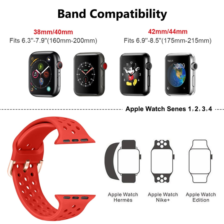 Silicone Replacement Watchband For Apple Watch Series, 7 41mm / 6 & SE & 5 & 4 40mm / 3 & 2 & 1 38mm