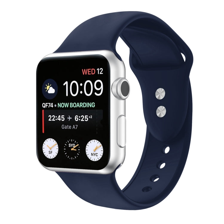 Double Nail Silicone Replacement Strap Watchband For Apple Watch Series, 7 41mm / 6 & SE & 5 & 4 40mm / 3 & 2 & 1 38mm, 7 45mm / 6 & SE & 5 & 4 44mm / 3 & 2 & 1 42mm