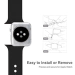 Double Nail Silicone Replacement Strap Watchband For Apple Watch Series, 7 41mm / 6 & SE & 5 & 4 40mm / 3 & 2 & 1 38mm, 7 45mm / 6 & SE & 5 & 4 44mm / 3 & 2 & 1 42mm