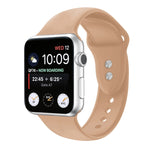 Double Nail Silicone Replacement Strap Watchband For Apple Watch Series, 7 41mm / 6 & SE & 5 & 4 40mm / 3 & 2 & 1 38mm, 7 45mm / 6 & SE & 5 & 4 44mm / 3 & 2 & 1 42mm