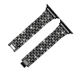 Five-beads Diamond Steel Replacement Strap Watchband For Apple Watch Series, 7 41mm / 6 & SE & 5 & 4 40mm / 3 & 2 & 1 38mm, 7 45mm / 6 & SE & 5 & 4 44mm / 3 & 2 & 1 42mm