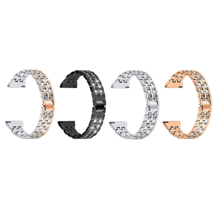 Ersatzarmband aus Stahl mit zwei Reihen Diamanten für Samsung Smartwatch, 22 mm