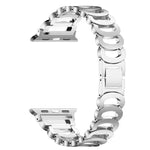 سوار ساعة بديل من الفولاذ الماسي بشكل C لسلسلة Apple Watch، 7 بحجم 41مم / 6 و SE و 5 و 4 بحجم 40مم / 3 و 2 و 1 بحجم 38مم، 7 بحجم 45مم / 6 و SE و 5 و 4 بحجم 44مم / 3 و 2 و 1 بحجم 42مم