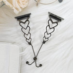 Heart Metal Replacement Strap Watchband For Apple Watch Series, 7 41mm / 6 & SE & 5 & 4 40mm / 3 & 2 & 1 38mm, 7 45mm / 6 & SE & 5 & 4 44mm / 3 & 2 & 1 42mm