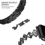 Sector Shape Diamond Metal Replacement Strap Watchband For Apple Watch Series, 7 41mm / 6 & SE & 5 & 4 40mm / 3 & 2 & 1 38mm, 7 45mm / 6 & SE & 5 & 4 44mm / 3 & 2 & 1 42mm