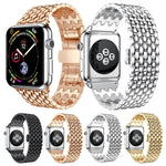 Fish-scale Texture Metal Replacement Strap Watchband For Apple Watch Series, 7 41mm / 6 & SE & 5 & 4 40mm / 3 & 2 & 1 38mm, 7 45mm / 6 & SE & 5 & 4 44mm / 3 & 2 & 1 42mm