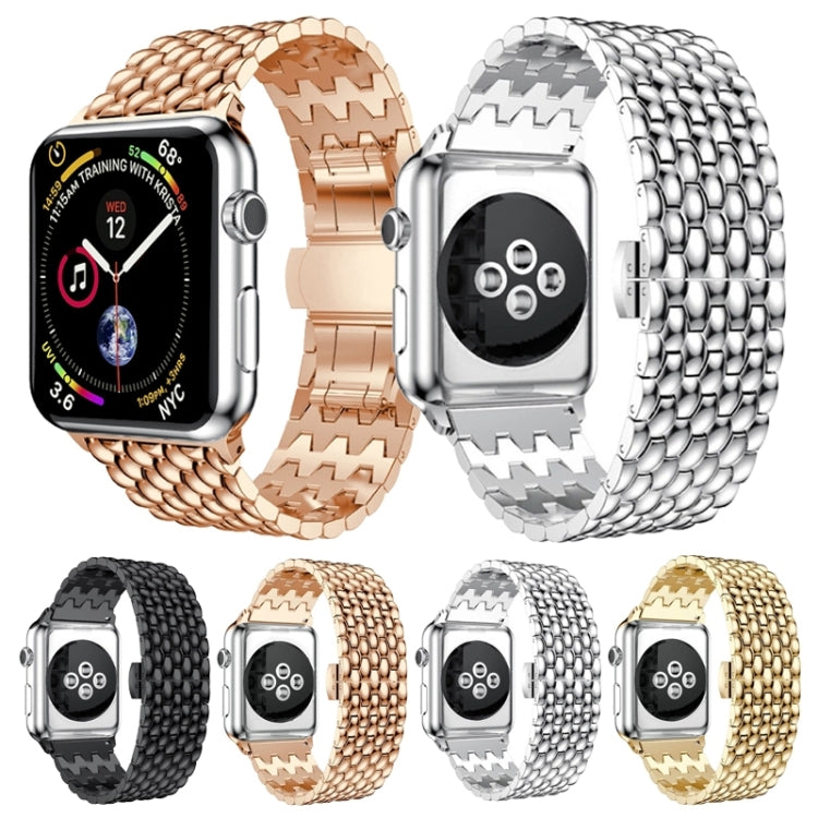 Fish-scale Texture Metal Replacement Strap Watchband For Apple Watch Series, 7 41mm / 6 & SE & 5 & 4 40mm / 3 & 2 & 1 38mm, 7 45mm / 6 & SE & 5 & 4 44mm / 3 & 2 & 1 42mm