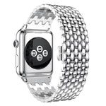 Fish-scale Texture Metal Replacement Strap Watchband For Apple Watch Series, 7 41mm / 6 & SE & 5 & 4 40mm / 3 & 2 & 1 38mm, 7 45mm / 6 & SE & 5 & 4 44mm / 3 & 2 & 1 42mm