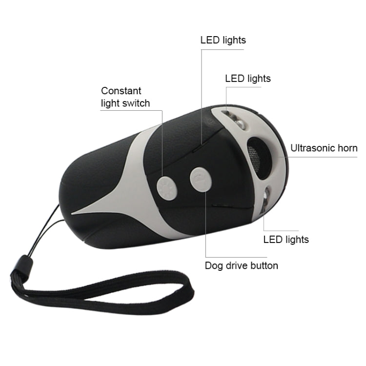 RC-534 Handheld Portable Ultrasonic Dog Repeller with LED Lights, RC-534