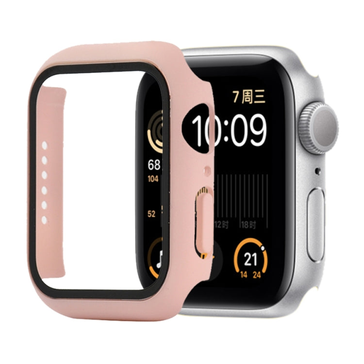 Shockproof PC+Tempered Glass Protective Case with Packed Carton For Apple Watch 44mm(Orange), For Apple Watch Series 6 / 5 / 4 / Watch SE 40mm, For Apple Watch Series 3 & 2 & 1 38mm